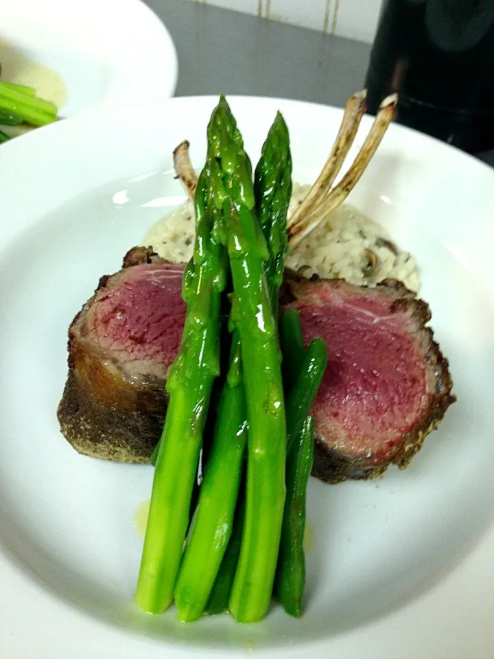 Rack of Lamb and mushroom risotto wih truffle and brandy|Alfredo Guzmanさん