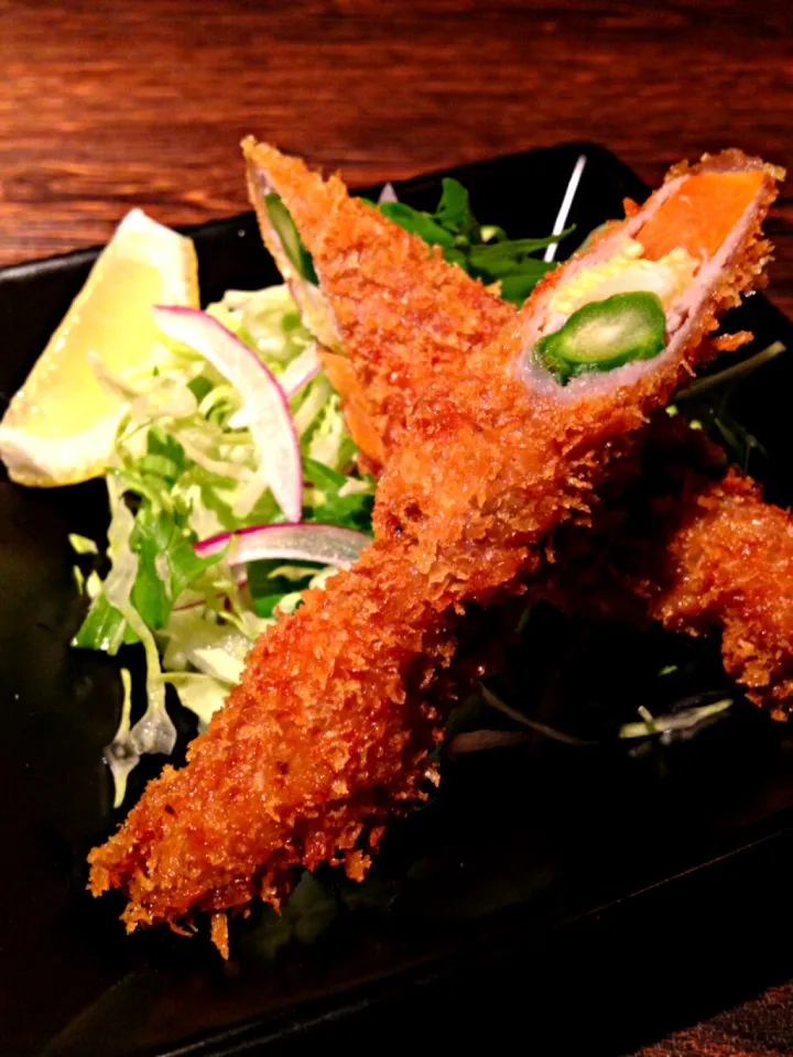 6/6 アスパラとヤングコーン、人参の肉巻きフライ|あかねさん