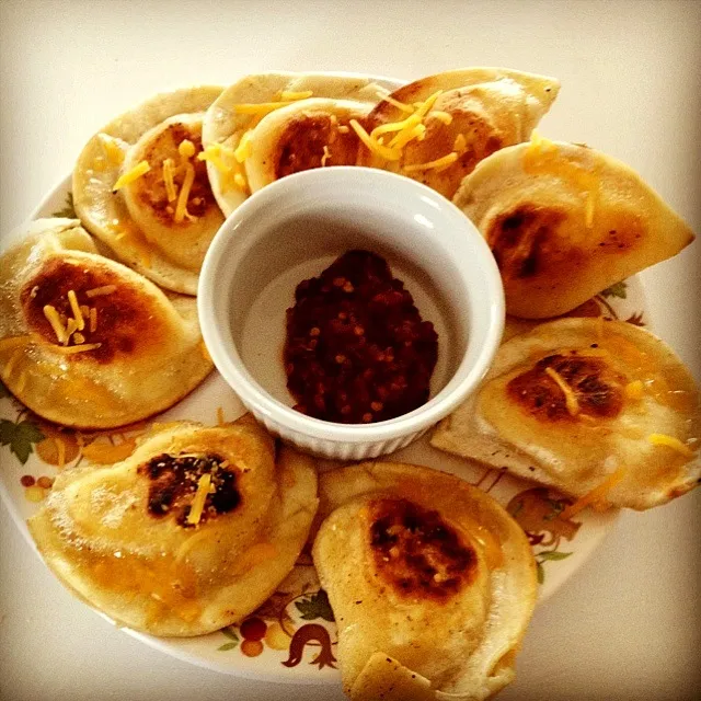 Potato and cheese pierogis with a three pepper chutney.|Sarah Althoffさん