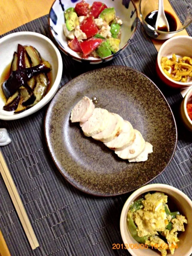 アボトマ豆腐サラダ☆と  またまた とりハム で晩ご飯|ちかさん