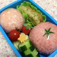 Snapdishの料理写真:いちごとトマトのおにぎり弁当|波夜乃さん