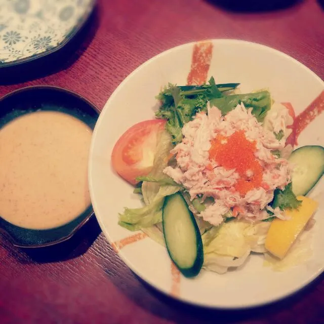 awesome crab meat salad with sesame sauce
simply the best combination|joey limさん