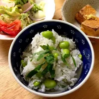 Snapdishの料理写真:しらす枝豆ごはん|キュキュさん