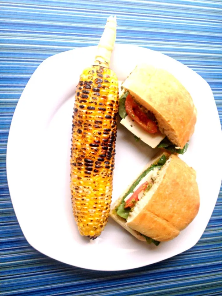 Margherita Sandwich with Roasted Corn on the Cob|Shah Cooksさん