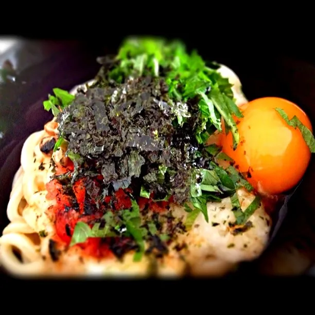 お昼に！明太子とろろ納豆の冷やしうどん(*ﾉ∀ﾉ)|ゆめさん