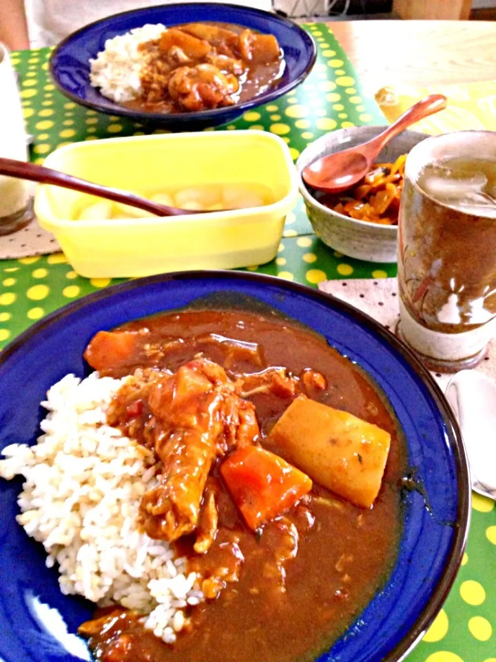 🍎鶏手羽元＆大根のカレー＆玄米ごはん✨🍎|Candyさん