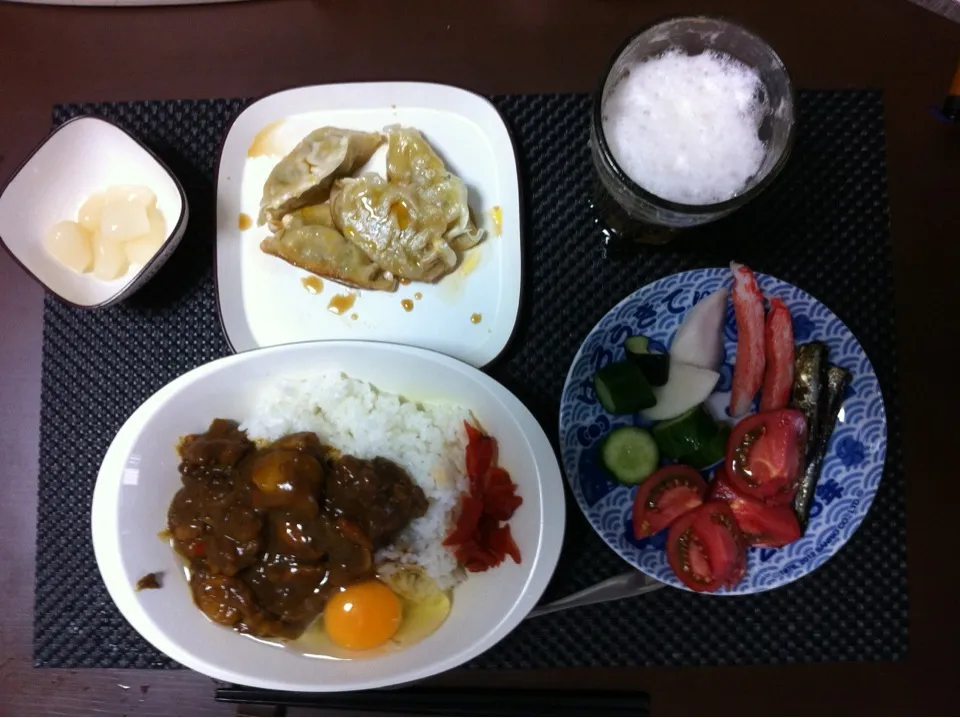 手作りカレーと餃子です。|一色さん