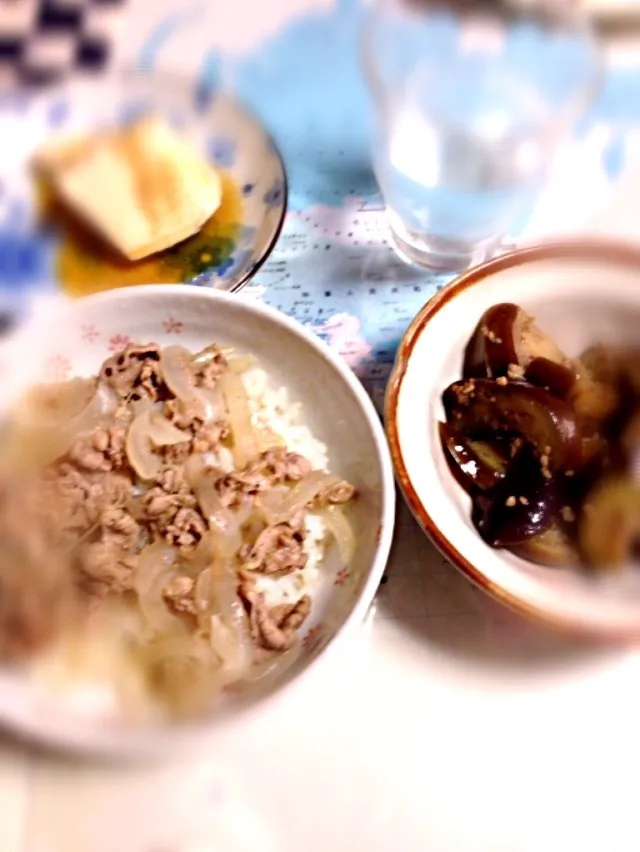 牛丼  茄子の炒め物（＾∇＾）|MHKさん