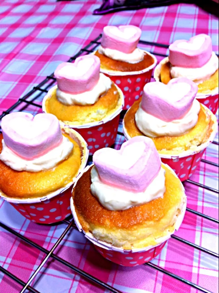 Snapdishの料理写真:Cute lemon cranberry yogurt cupcakes|shirlynさん