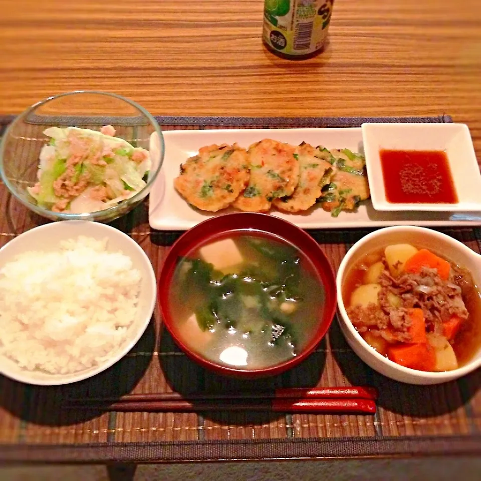 豆腐のモチモチ焼き、肉じゃが、レタスサラダ|はるさん