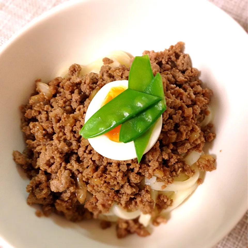 Snapdishの料理写真:肉味噌うどん|yuka♡さん