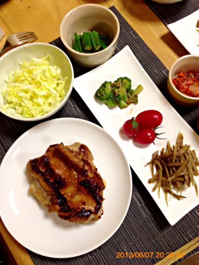 鶏肉ステーキの晩ご飯|ちかさん