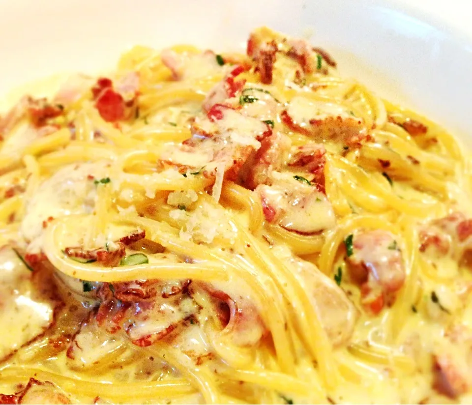 Spaghetti carbonara@Pepperoni Pizzeria|coxiella24さん