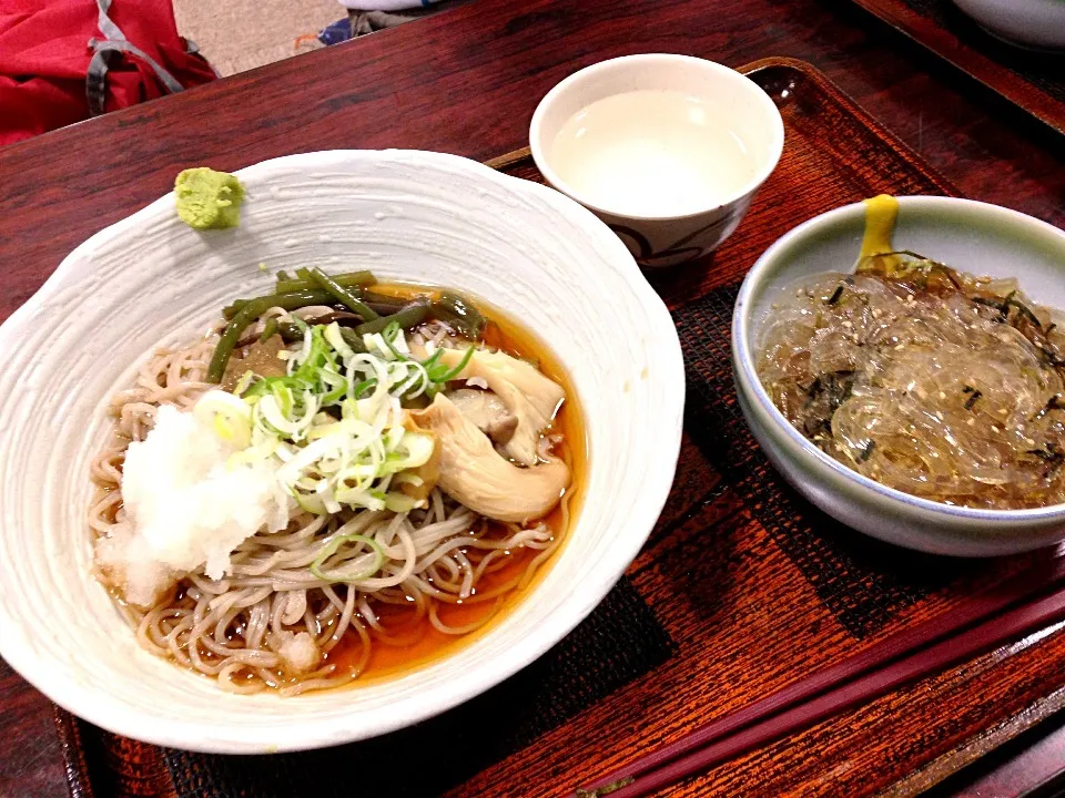 きのこおろし蕎麦とトコロテン|satoeさん