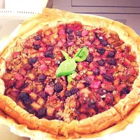 Rhubarb tart with basil|Cynthia Denzlerさん