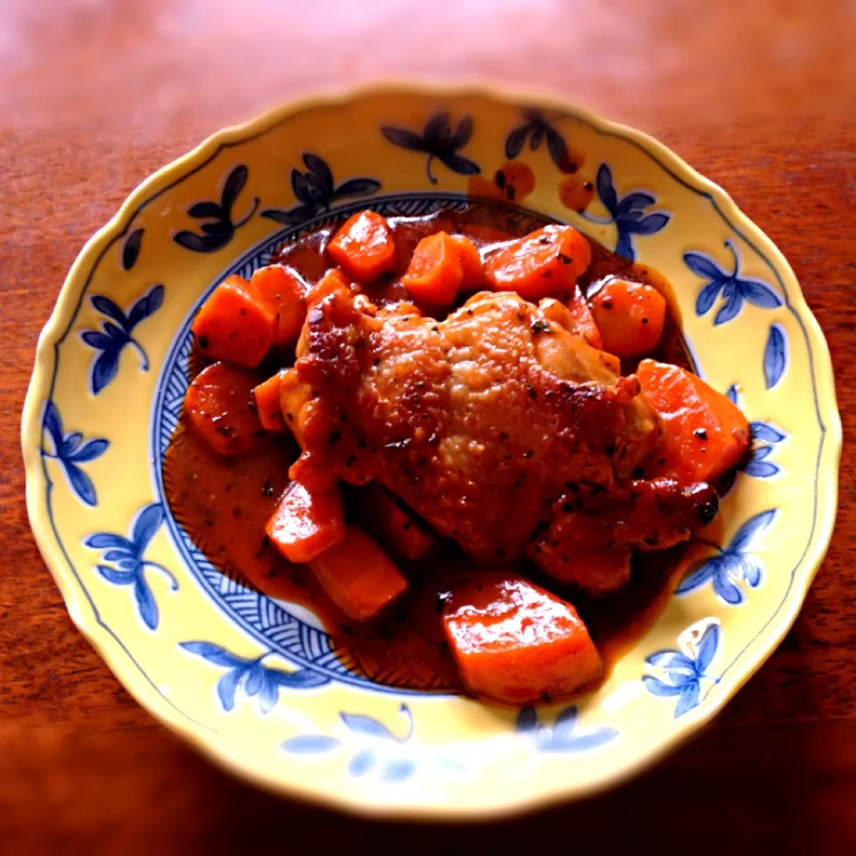 人参と鳥肉のレモントマト煮|みつるさん