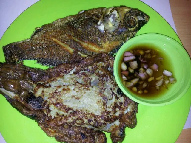 fried fish and eggplant|elteeさん