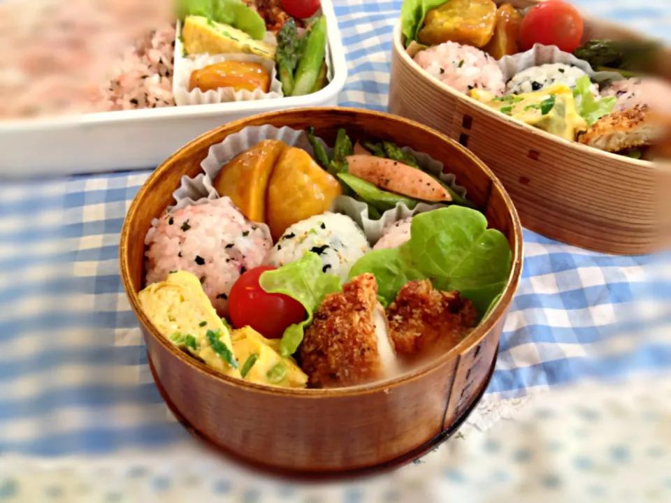 6月10日  チキンカツとこむすびのお弁当|かとっちみゆさん