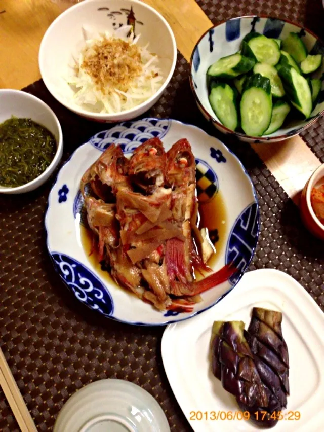 きんきの煮付け の晩ご飯|ちかさん