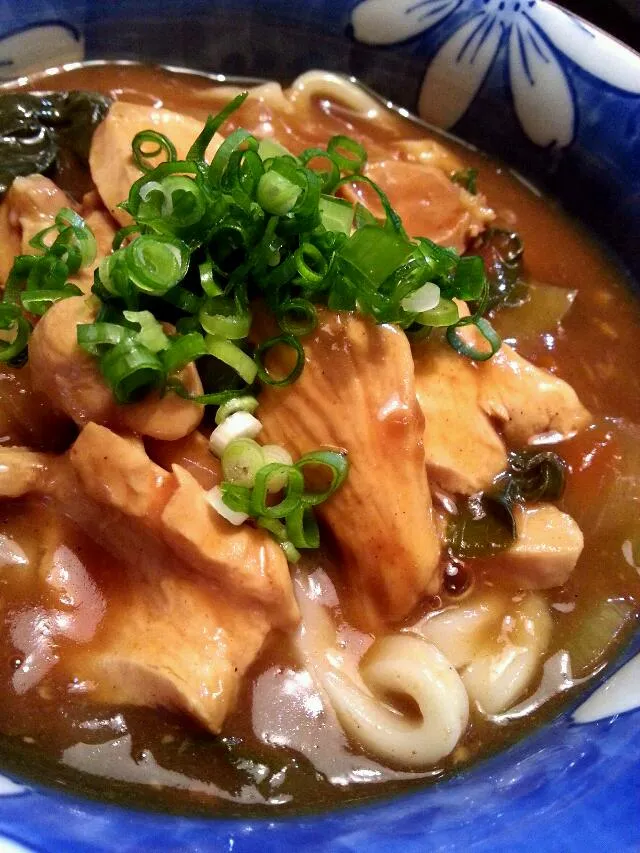 鴨・・・ならぬ、鶏南蛮カレーうどん|ふりるさん