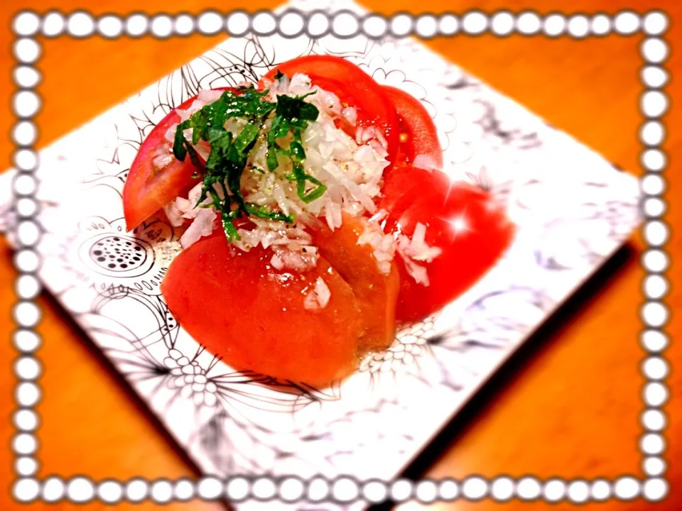 我が家の定番💕夏は冷たく冷やして、トマトサラダ🍅🍅🍅|みどりさん