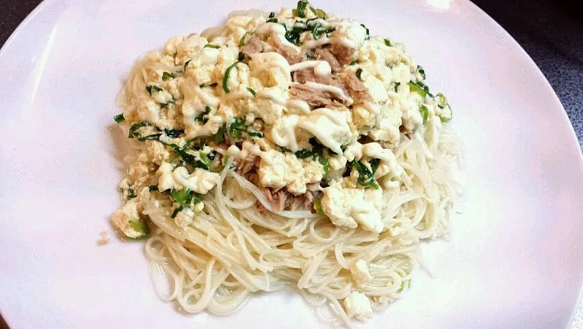 ゆたんぽちゃんの一夏は飽きが来ない我が家のそうめんの食べ方★豆腐&柚子胡椒プラスしてみた～♪|ひろすけさん