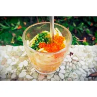 Cold Angel Hair tossed in Prawn Oil, Tobiko, Ao Nori|Desmond Shenさん