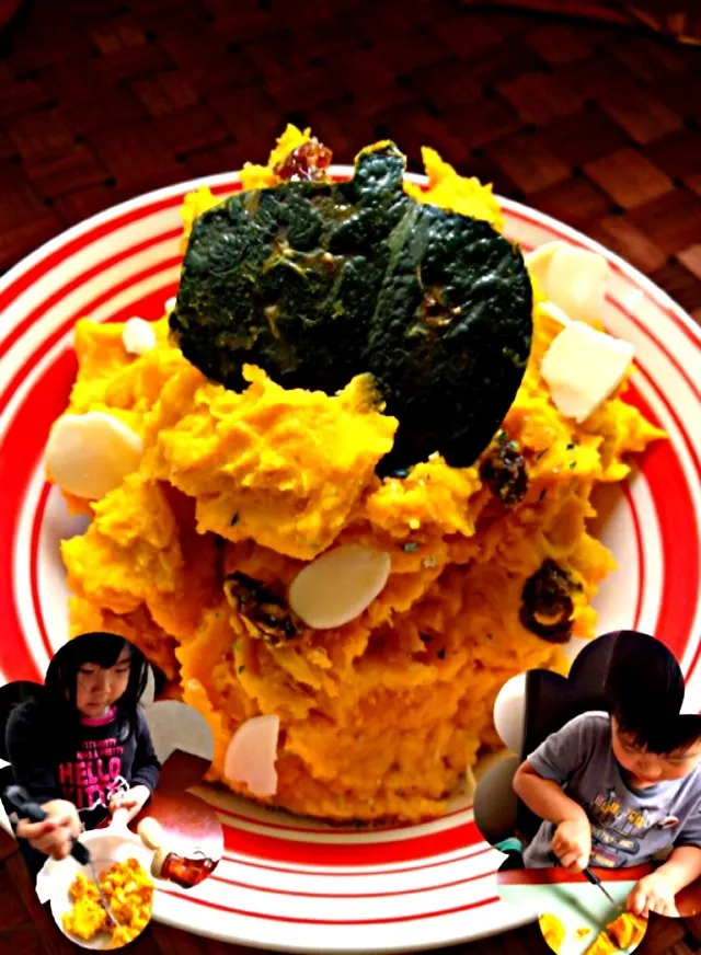 Snapdishの料理写真:Sweet Pumpkin salad🎃甘いかぼちゃサラダ kids cooking🎵|🌈Ami🍻さん