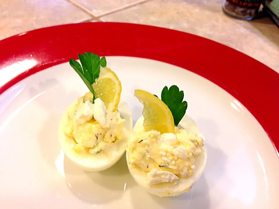 Feta cheese lemon mint deviled eggs '|David McGuireさん