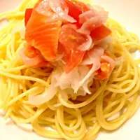 トマトとサーモンの冷製パスタ|ヤスさん