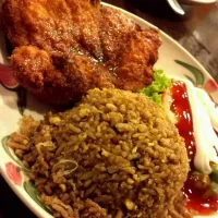 nasi ayam chicken chop.|nadyaさん