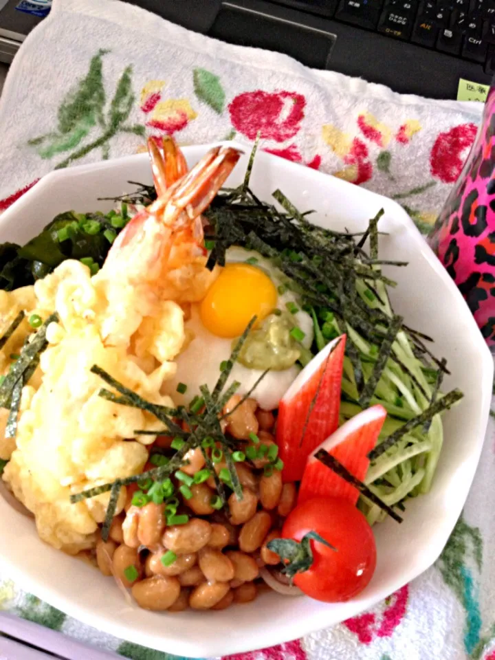 連続冷麺祭り♪今日は冷やしぶっかけネバとろソバ〜♪|桃実さん