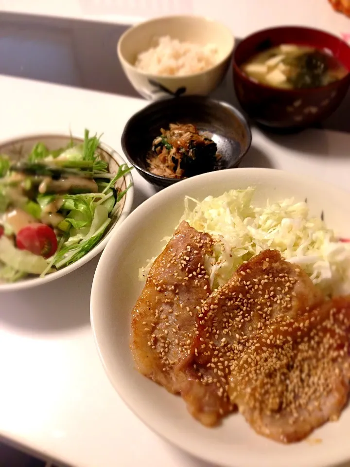 生姜焼き定食！野菜多め（笑）|HAPPYさん