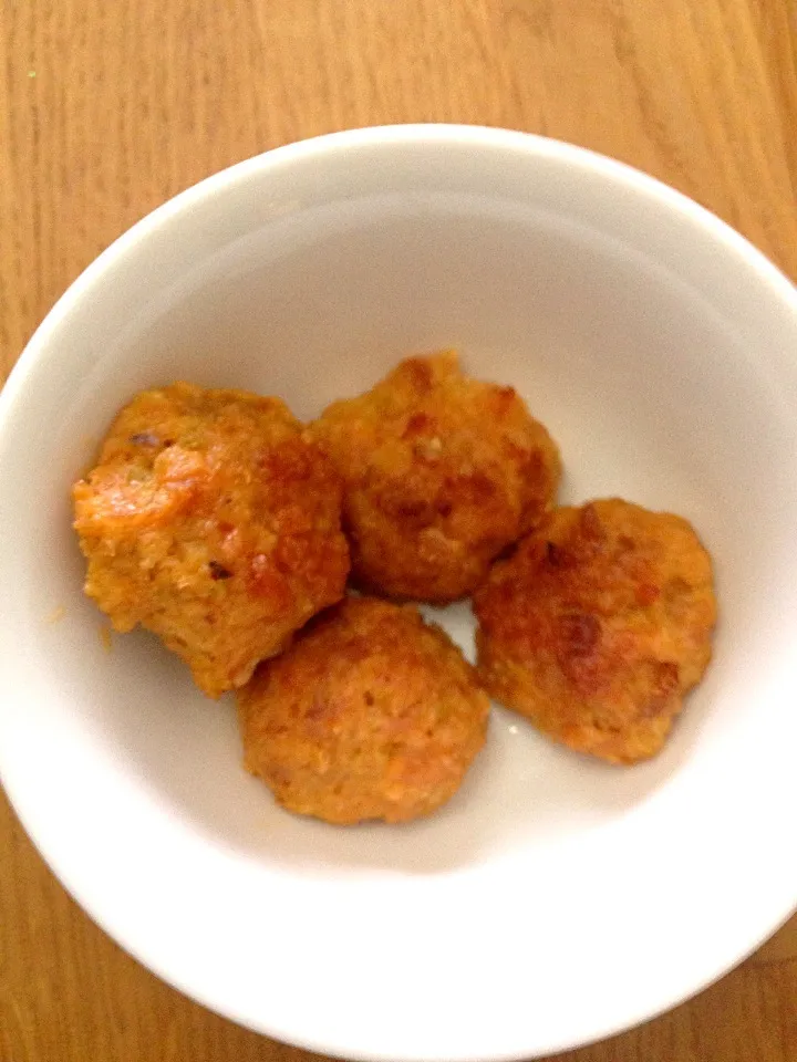 Chicken balls buffalo wing style with blue cheese!!|willzさん