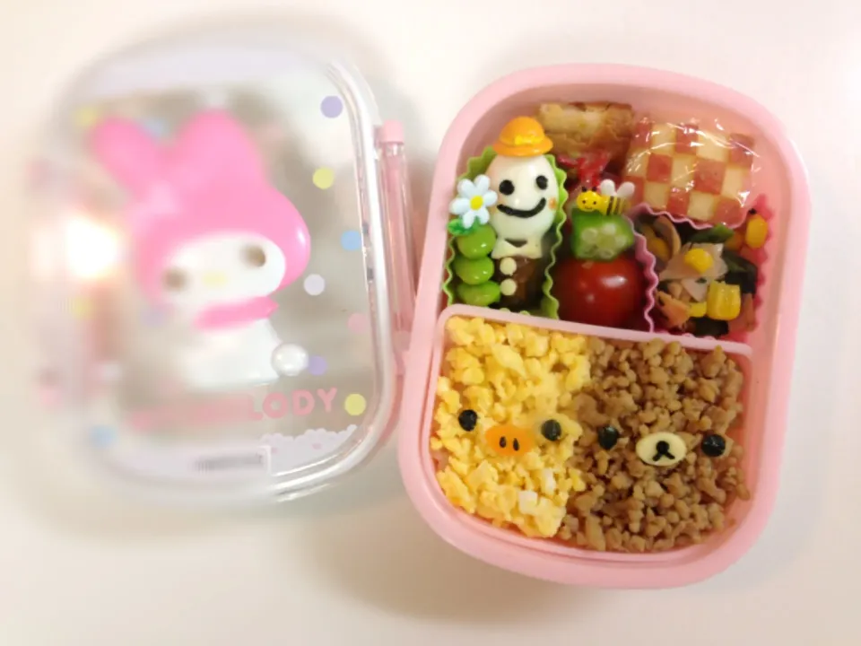 Snapdishの料理写真:娘弁当♡そぼろリラックマ|まいつんさん