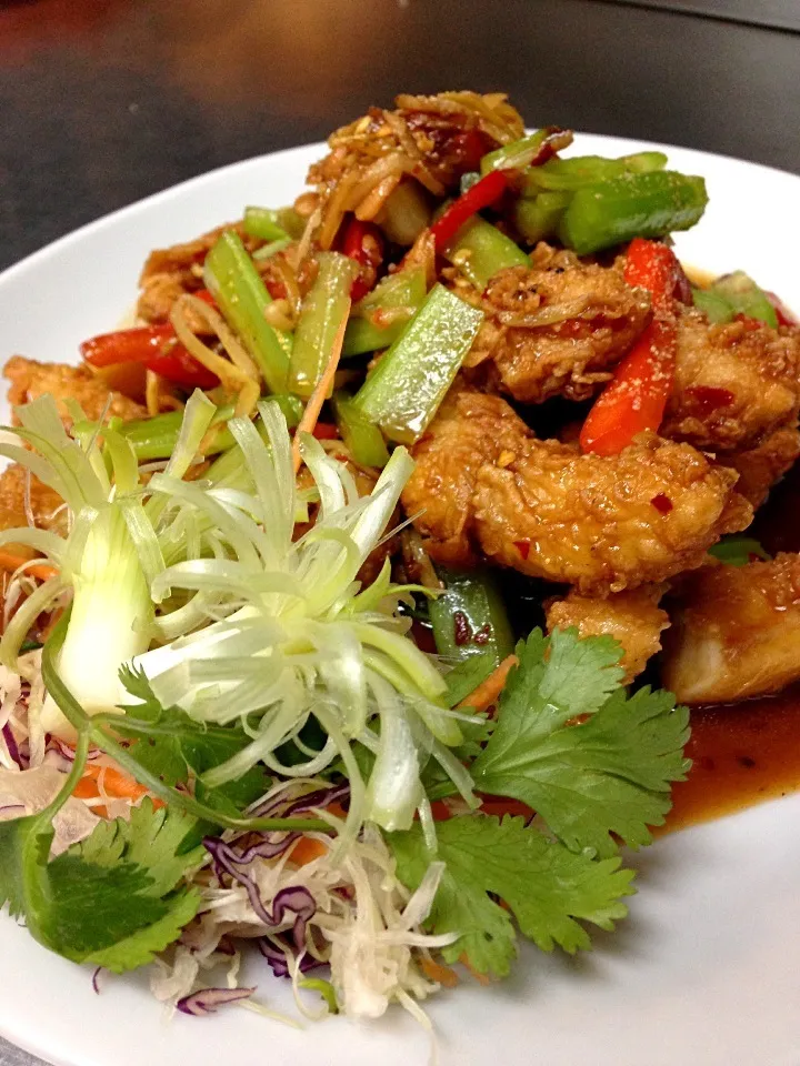 🌿🐟Stir-Fried Fillet snapper  with Celery ปลาผัดขึ้นฉ่าย|🙏😄さん