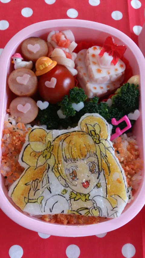 Snapdishの料理写真:プリキュア キュアロゼッタキャラ弁|あさこもかさん