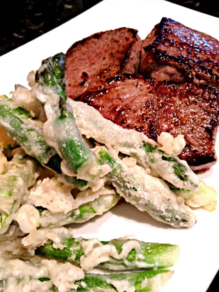 Seared Beef, Tempura Asparagus|chris bowdenさん