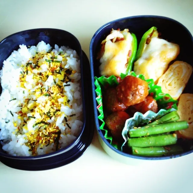 ピーマンの肉詰め弁当☆|タクローさん