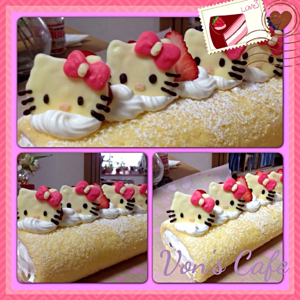 Hello Kitty Roll Cake<3|YvoMiwaさん