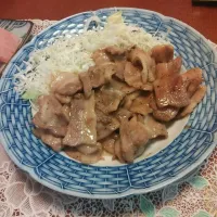 Snapdishの料理写真:buta yaki 
hubby's fav for otsumami..：）|misono pimpeさん