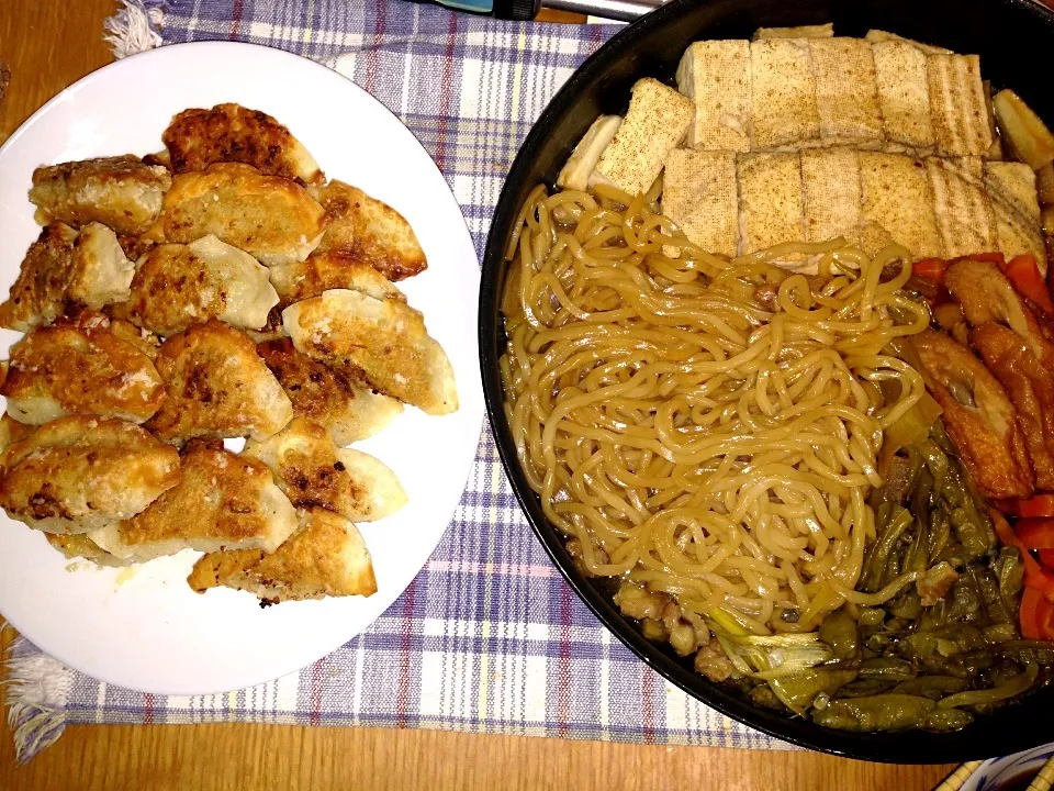 すき焼き風と餃子|ピンコさん