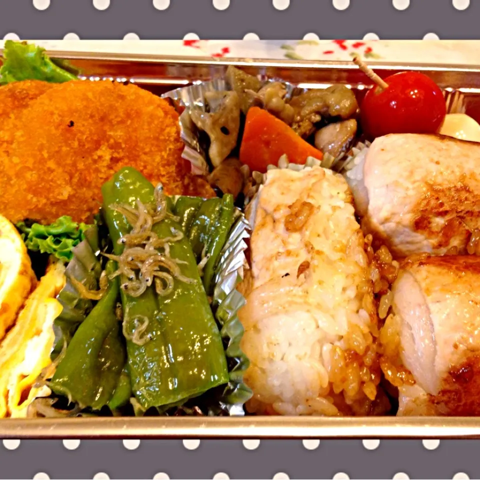 肉巻きおにぎりお弁当〜|晃さん