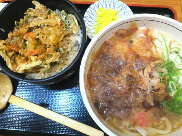 かつおきしめんとかき揚げ丼|hisashiさん