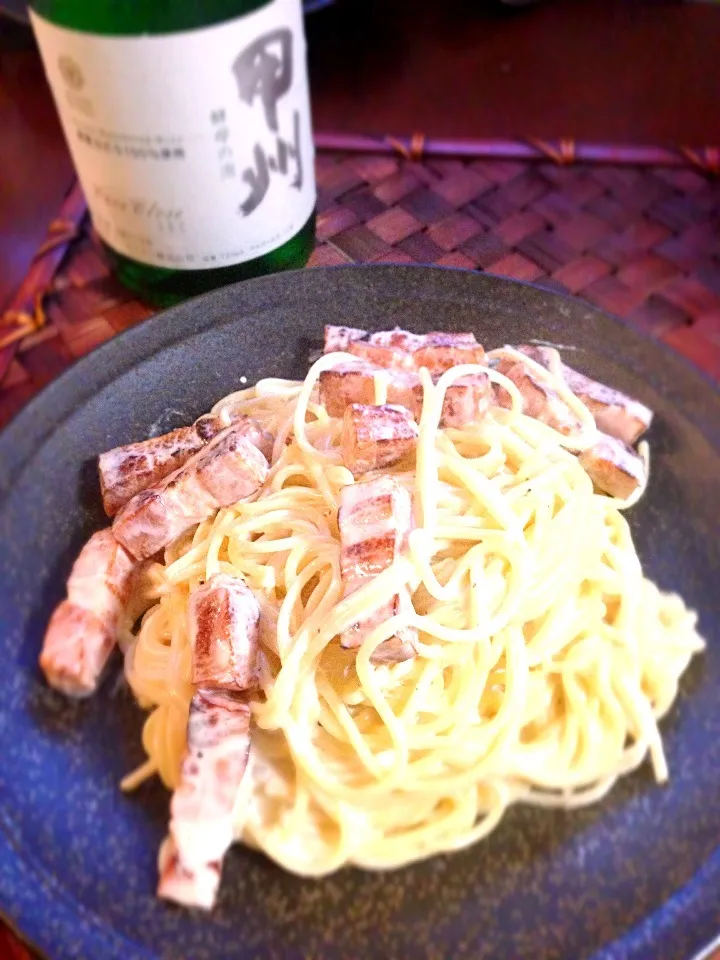 Cream pasta of Bacon✨ﾍﾞｰｺﾝのｸﾘｰﾑﾊﾟｽﾀ  by chef hubby|🌈Ami🍻さん