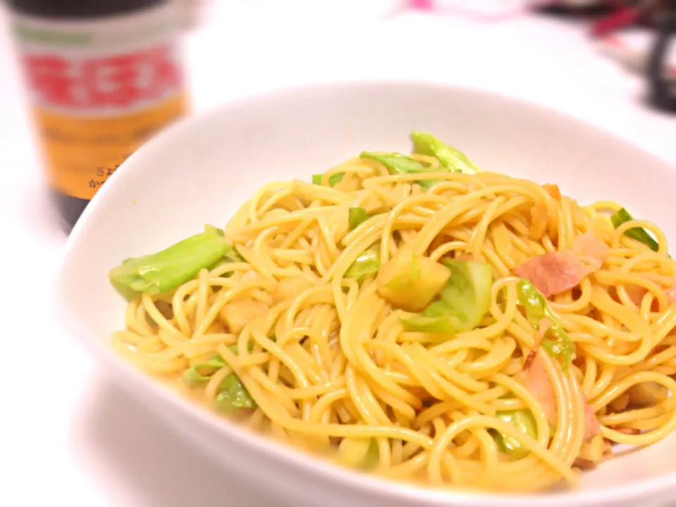 キャベツとベーコンのポン酢パスタ|あかねさん