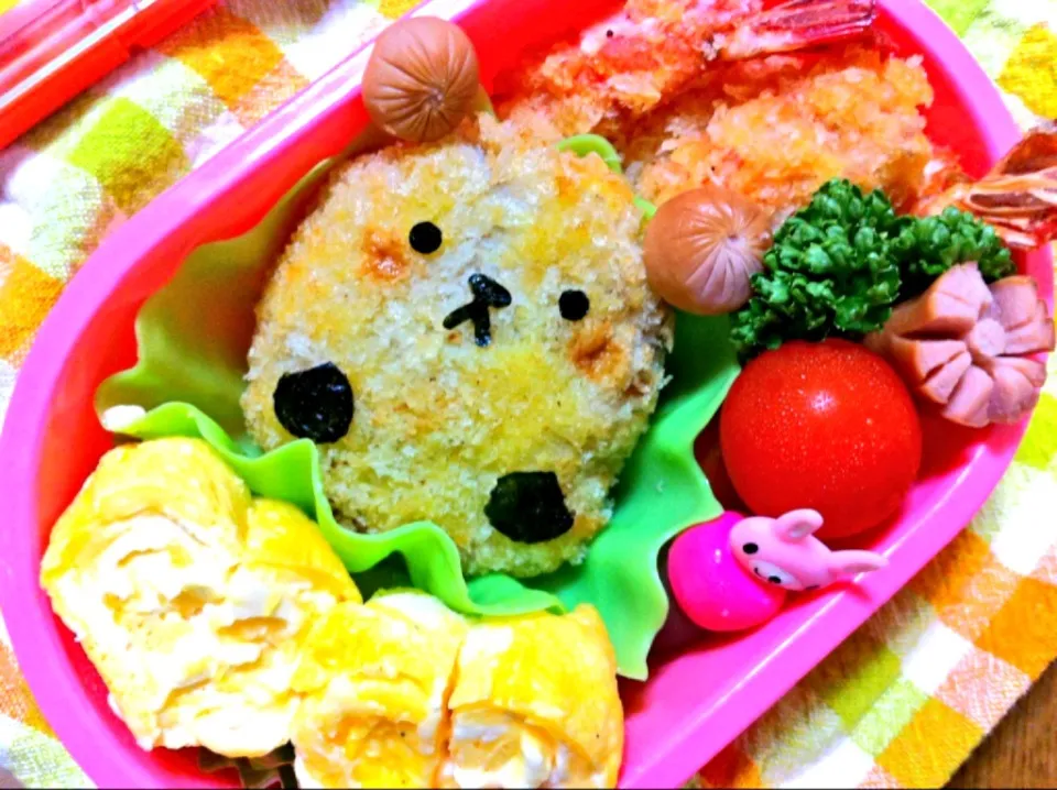 Snapdishの料理写真:ねずみっぽいコロッケ弁当🐹|hanaさん