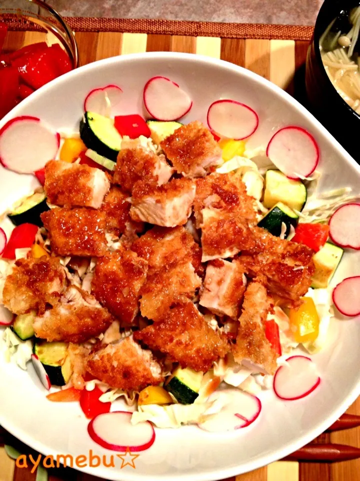 ☆めんつゆソースチキンカツ丼☆|あやめぶさん