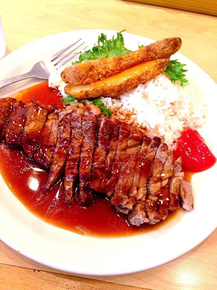 Beef Teriyaki with Rice/Hanajuban Noodle shop/Hawaii 2013.06.16|vinayakaさん