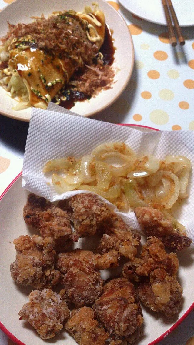 からあげ&キャベツたっぷりお好み焼きもどき|ひろみるくさん